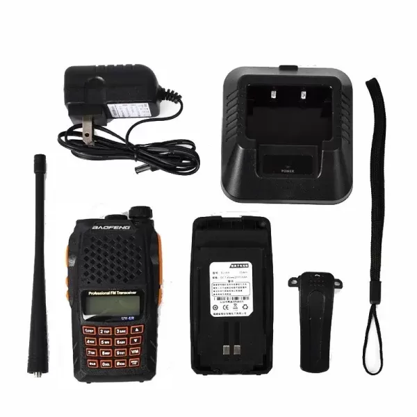 Radio Ht Walk Talk Dual Band Uhf Vhf Fm Baofeng Uv-6r 7w Cor Preto