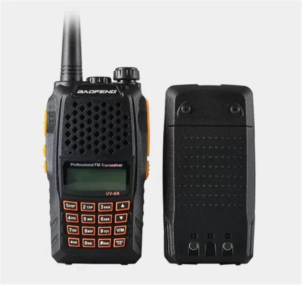 Radio Ht Walk Talk Dual Band Uhf Vhf Fm Baofeng Uv-6r 7w Cor Preto