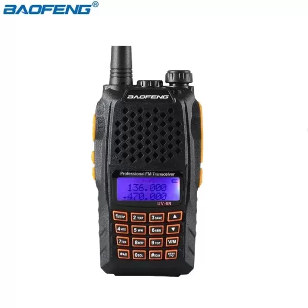 Radio Ht Walk Talk Dual Band Uhf Vhf Fm Baofeng Uv-6r 7w Cor Preto